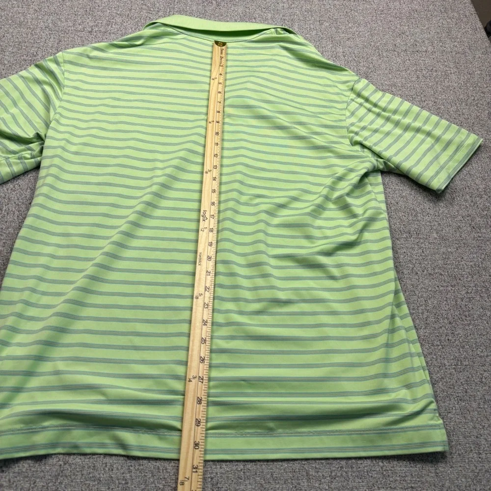 Nike Golf Fit Dry Polo Shirt Mens‎ XL Lime Green Striped Short Sleeve